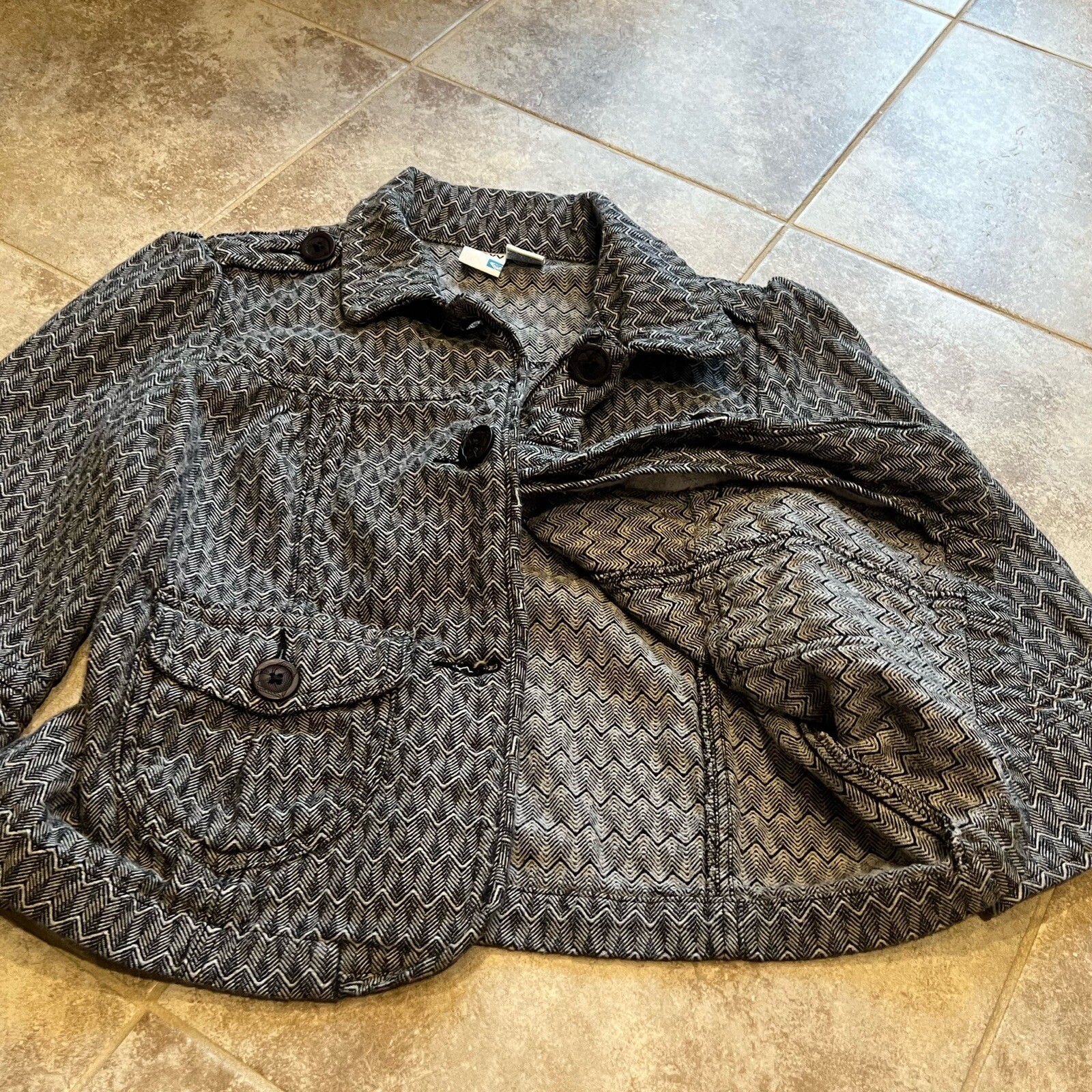 Roxy Cropped Herringbone Single Breasted Blazer C… - image 7