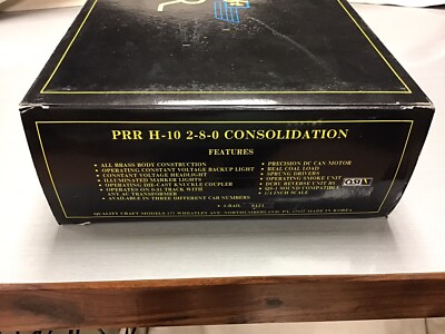 *NEW* WEAVER 1965 Q. C. Models, Brass, PRR H-10, 2-8-0 CONSOLIDATION 3-Rail