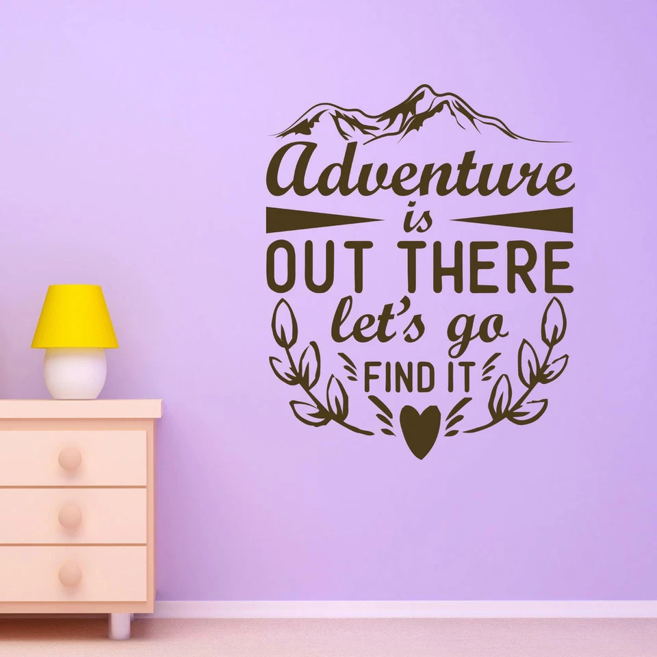 Adventure Is Out There Let's Go Find It Wall Sticker Decal Quote Travel Camping - Image 3 of 4