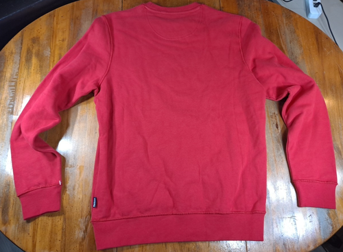 $129 BARBOUR LOGO SOFT PUSH THROUGH CREW SWEATSHIRT RED MENS SM WOMENS MED NWOT - Picture 13 of 14