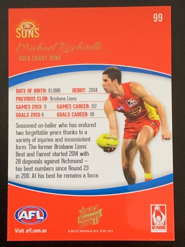 SELECT 2014 AFL HONOURS 1 COMMON CARDS - PICK YOUR CARD - Picture 187 of 311