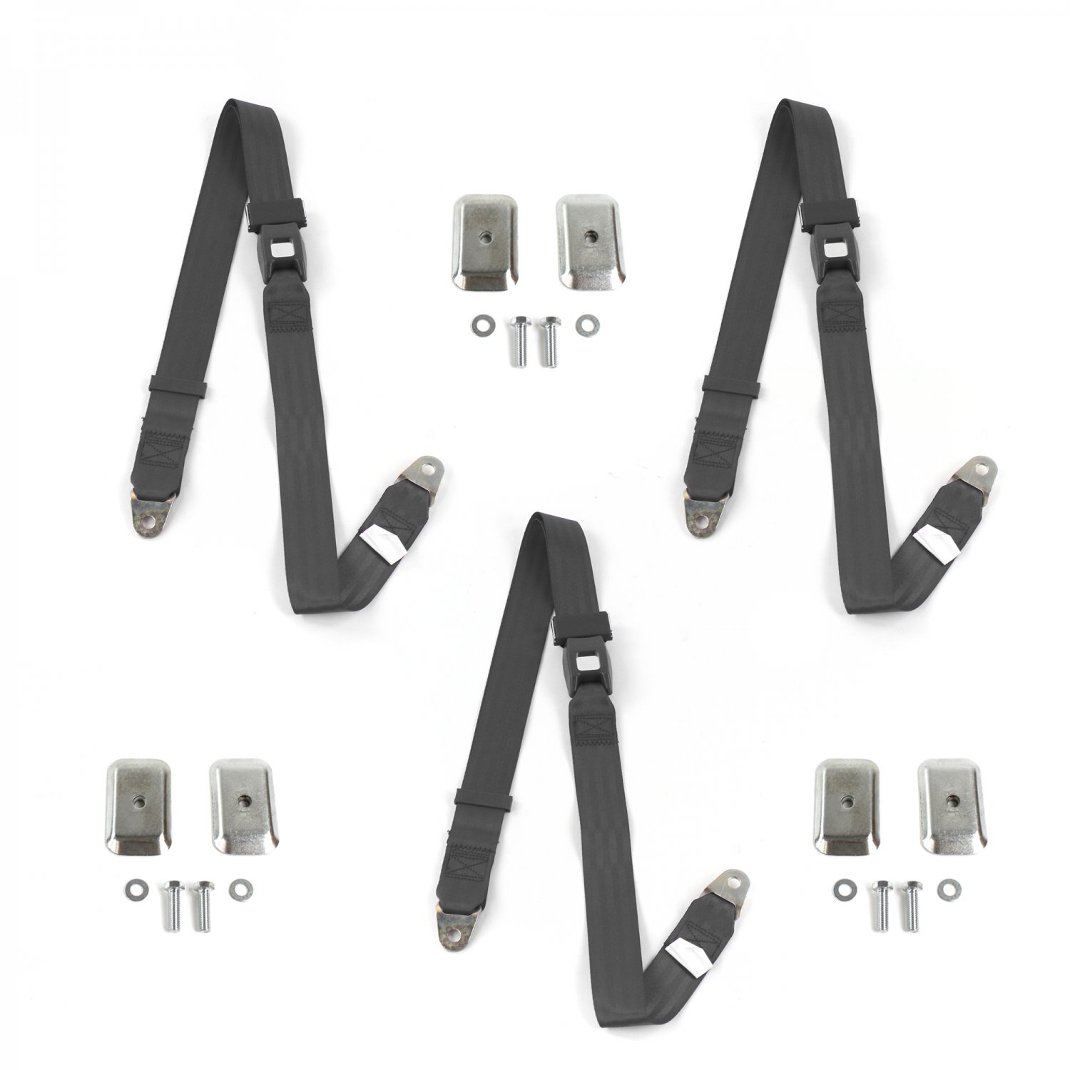 Ford GT40 1964 - 1969 Standard 2pt Charcoal Lap Bench Seat Belt Kit w/ Bracketry