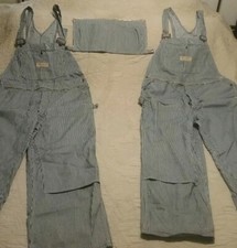 Vintage Big Mac Blue Striped, Railroad/Carpenter Bib Overalls, w/ 1 Nail Apron