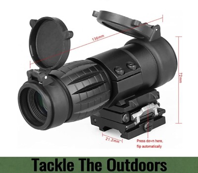 3x Magnifier Scope Tactical Quick Release 20mm Flip To The Side