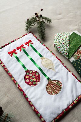 Mini Quilt Kit, Quilten Nähen/Weihnachtskugel/Geschenke zum Selbermachen für unter 20£