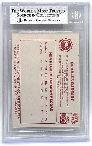 1985 Stern #2 Charles Barkley Rookie Karte BG 7,5 NM+ - Bild 2 von 2