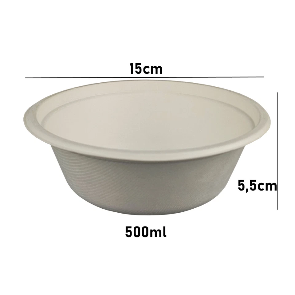 Weiße Bio Suppenschalen 500m aus Pappe einweg Suppenschüssel einweg Geschirr - Bild 2 von 2