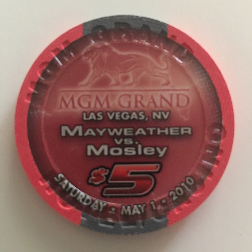 Floyd Mayweather Shane Mosley $5 MGM Grand Casino Chip 5/1/2010 - Image 2 of 4