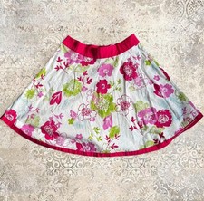 Vintage, Floral A-Line Skirt with Pink and Green Flowers