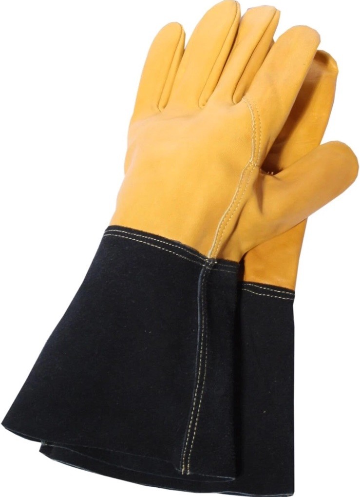 Leather Gauntlet Gloves Size 9 Large Long Cuff Town & Country Heavy Duty Garden