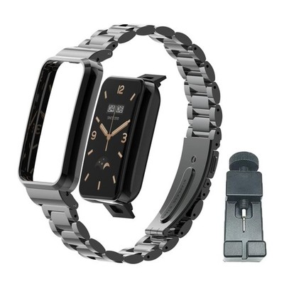 Compatible Xiaomi Mi Band 7 Strap, Stainless Steel Metal Replacement Band Str...