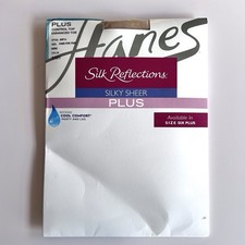 Hanes Silk Reflections Pantyhose Four-Five Plus NUDE 4 5 Control Top