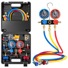 HVAC Manifold Gauge Set for R134A R1234Yf R454B R410A R32 Refrigerant, Automotiv