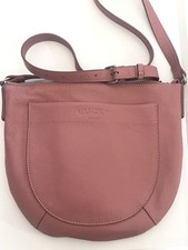 Lucky Brand Donna Pelle Rosa Ciottolato Mezzaluna Tracolla Zip, Cinturino Adj