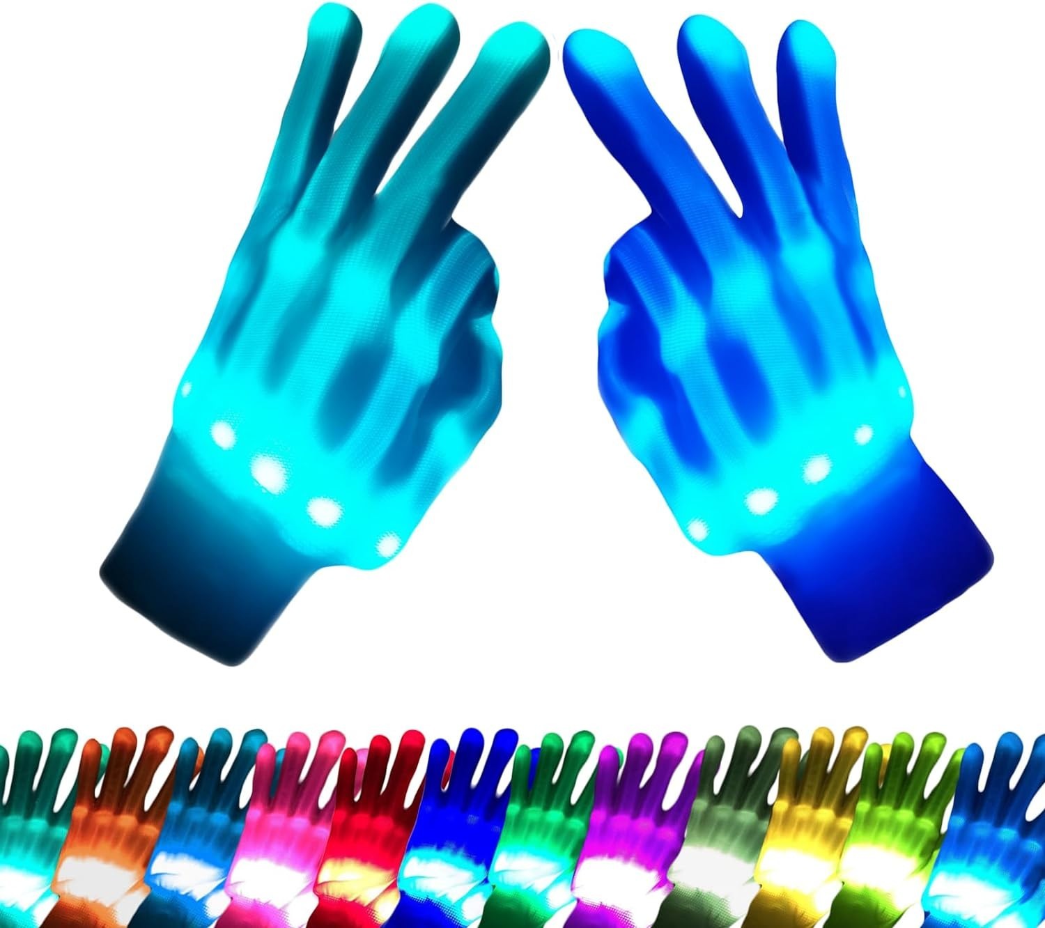 Kids Toys 12 Colors LED Gloves Cool Toys Gifts for Age 5-7 8-12 Years Old Boys