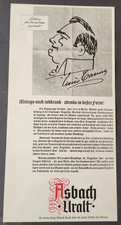 B100. Asbach Uralt Brandwein Werbeanzeige Werbung Reklame 1960