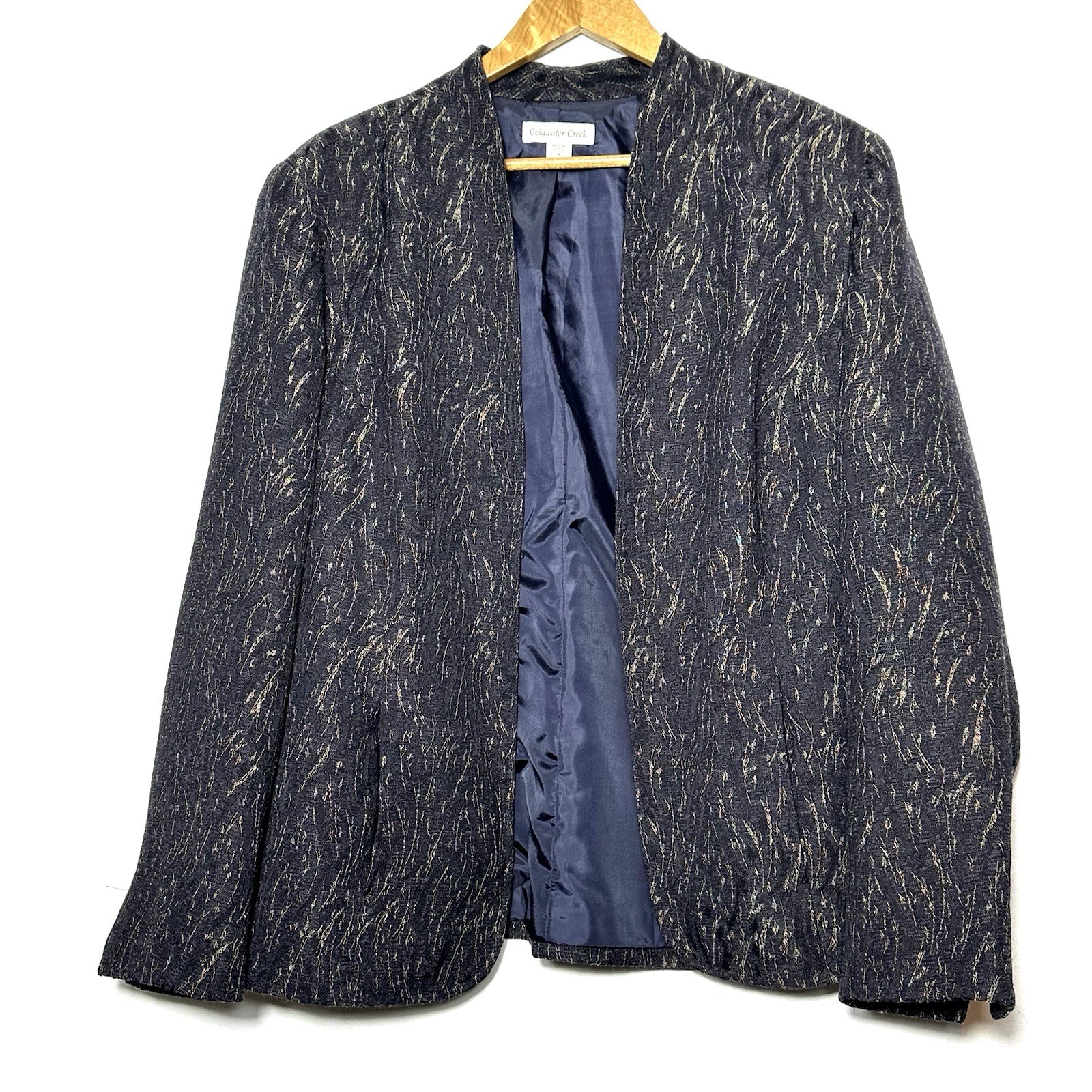 Coldwater Creek Plus Blazer Women’s 1X Geometric Long Sleeve Pockets Jacket