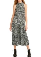 J. Crew Ditsy Dainty Whimsy Floral Tiered Halter Neck Flare Midi Dress Size 2