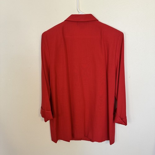 Vtg Womens Oversized Blazers White Red XL 1990s Sag Harbor Pockets - Picture 3 of 18