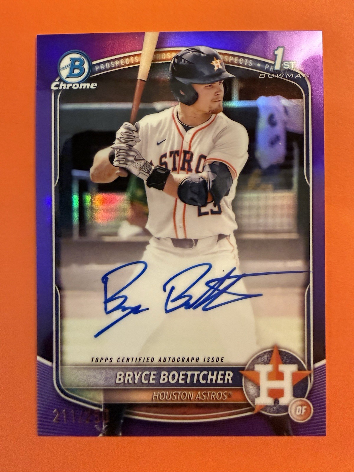 2025 Bowman Chrome 1st Auto Bryce Boettcher #CPA-BB / 250 Purple