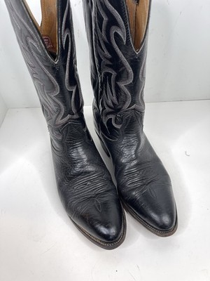 Nocona Boots Mens Sz 9 D Black Leather Western Cowboy Boots USA | eBay