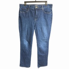 NYDJ Not Your Caught Jeans Marilyn Straight 14 High Rise Blue Women's Classic