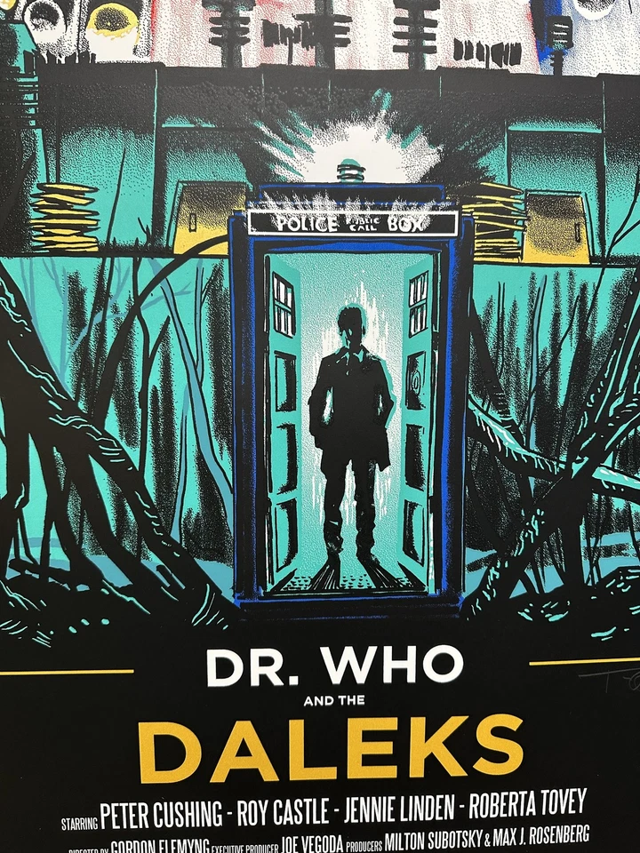 Dr. Who and the Daleks Mondo 20x36 Poster Tim Doyle Limited Edition Screen Print - Image 3 of 4