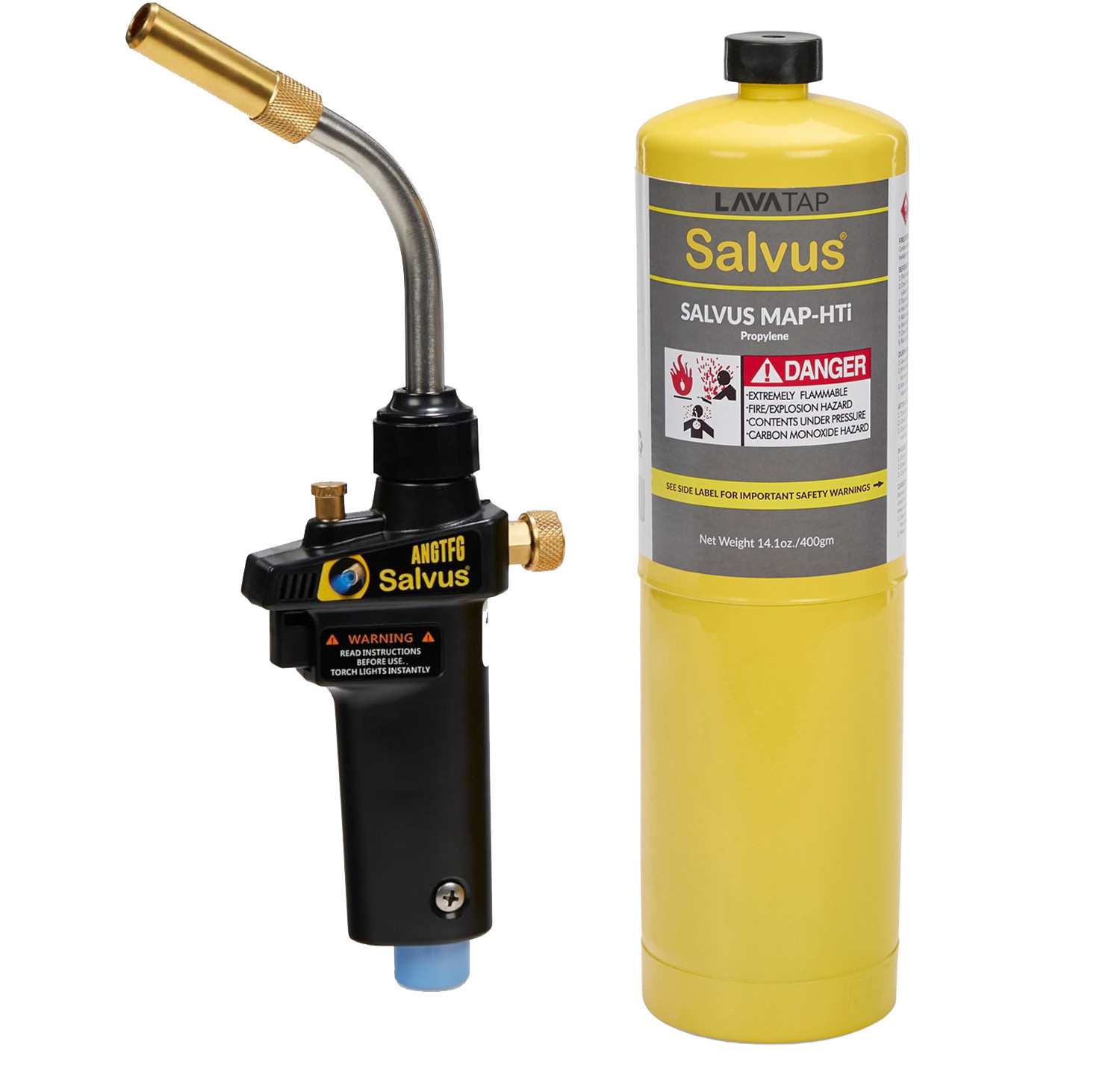 Blowtorch Kit Salvus Turbo Torch Blow Torch Swivel Gun Plus 1 x Mapp Gas Bottle