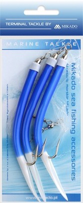 Mikado MEERES-SET GUMMI MAKK RIG HAKEN GRÖSSE 3x6/0 - BLAU