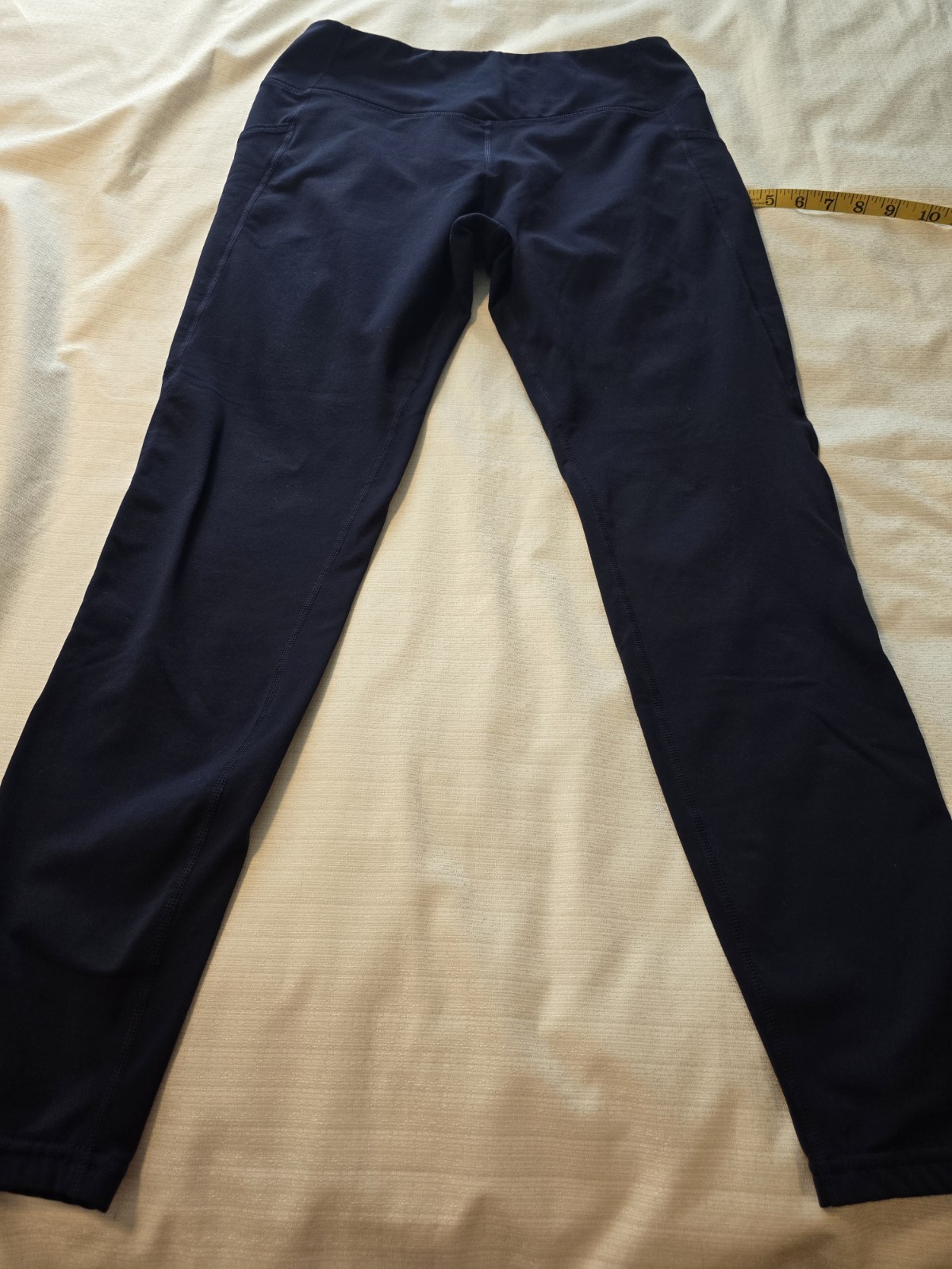Womens Sz L Navy Blue Baleaf Leggings With Pockets Euc