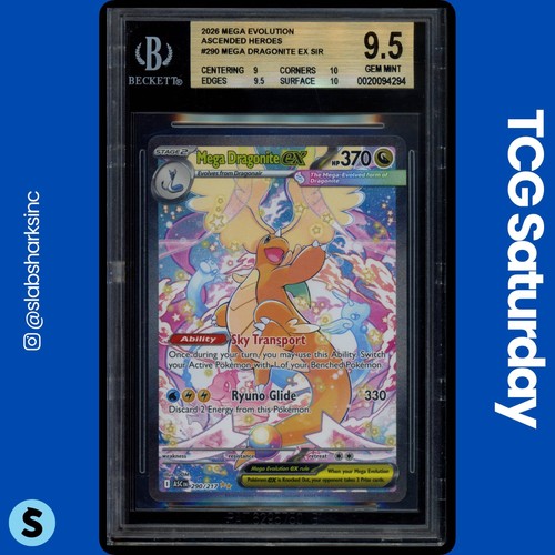2026 POKEMON ASCENDED HEROES #290/217 MEGA DRAGONITE EX SIR BGS 9.5