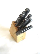 J.A. Henckels International EVERSHARP Stainless Steel KNIFE SET & WOODEN BLOCK