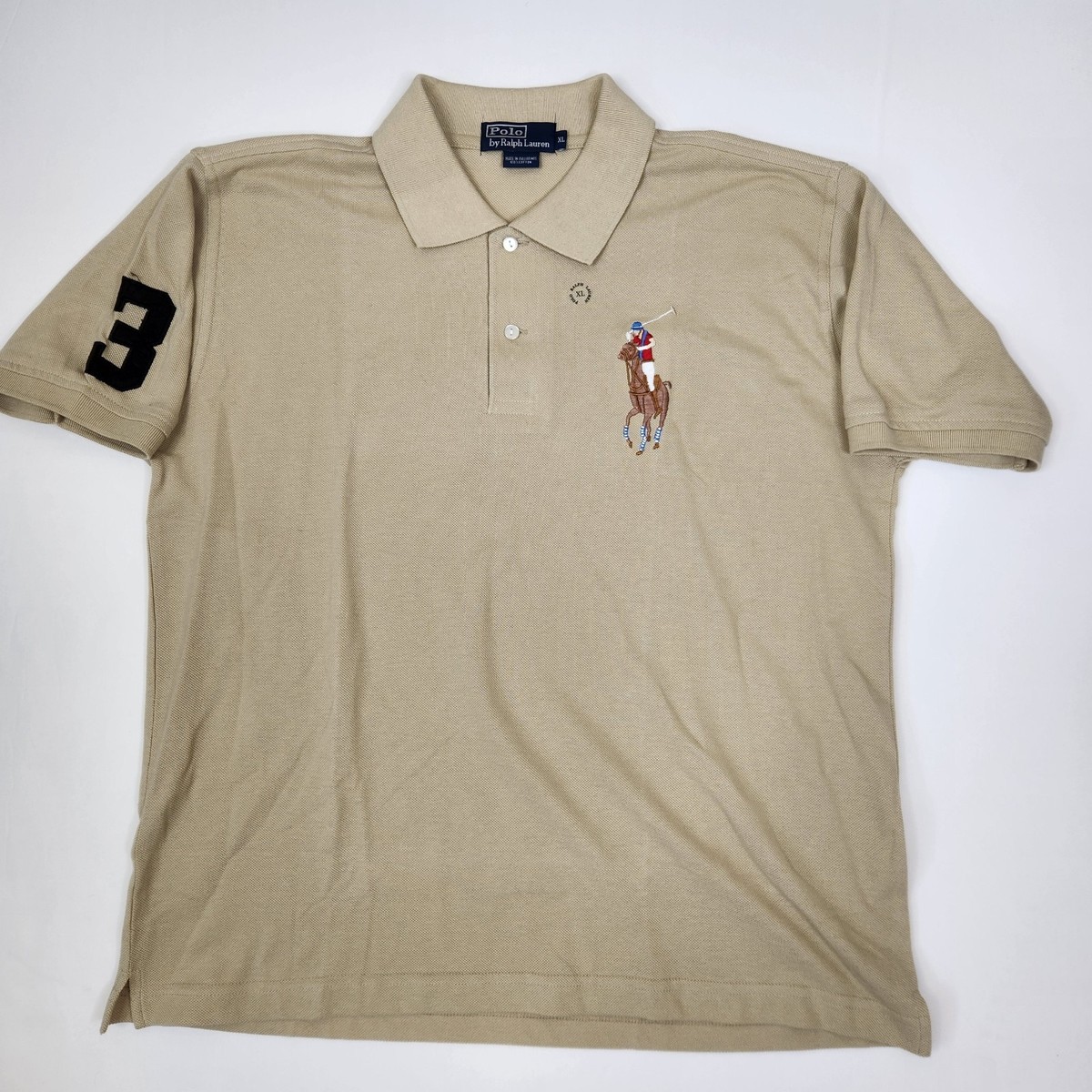 NEW Polo Ralph Lauren Mens Embroidered Big Pony Sleeve Patch Polo