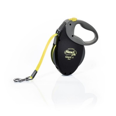 Trixie Flexi Neon Giant Tape Dog Leash Medium 8m Black Neon Multi FLEXI