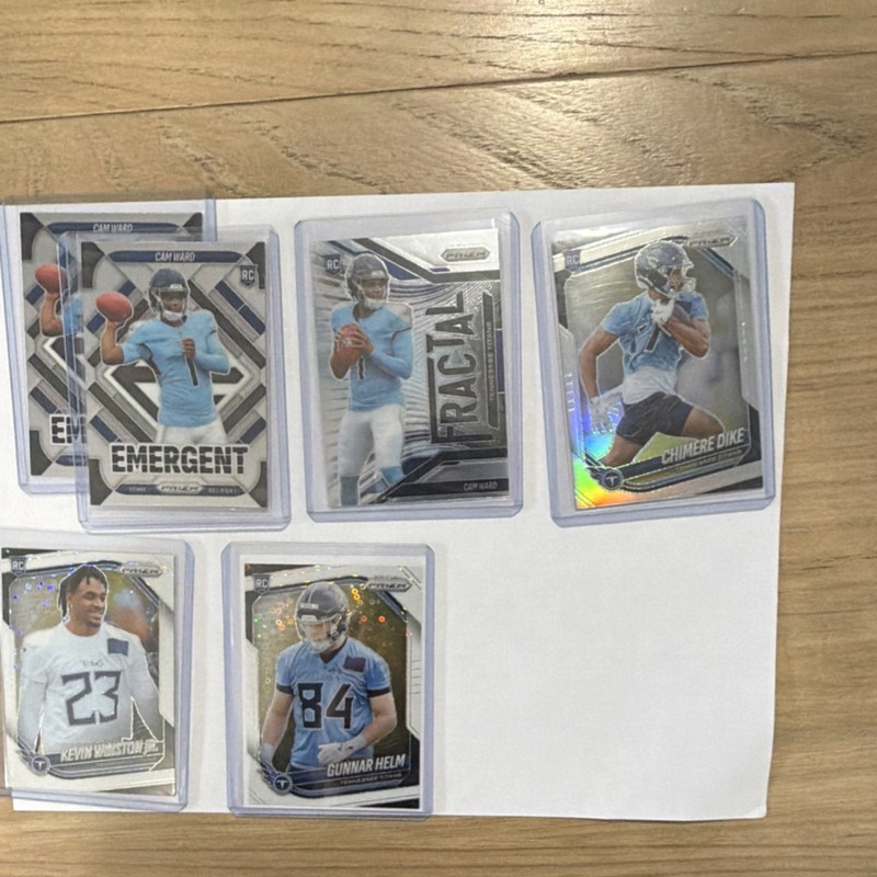Football Rookie Card Lot of 6 Cam Ward Chimere Dike Kevin Winston jr Gunnar Helm