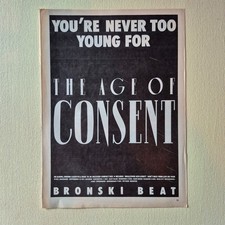 magazine advert 1980s BRONSKI BEAT : THE AGE OF CONSENT RARE, GAY int