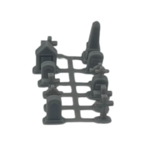 Graveyard Set (12pcs) Resin - HO Scale - Gray - Picture 6 of 6