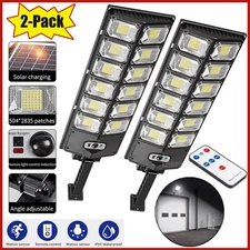 2PKS Commercial Solar Street Lights Outdoor Dusk to Dawn Super Bright 2025 New