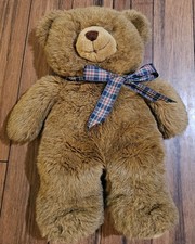 Vintage JC Penney Christmas Teddy Bear Plush 22in Jingle Bell Tail Cinnamon 1992