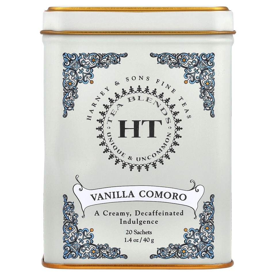 HT Tea Blends, Vanilla Comoro, Decaffeinated, 20 Tea Sachets, 1.4 oz (40 g)