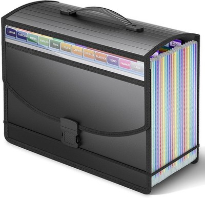 25 Pockets Accordion File Organizer with Handle,Expanding File Folder for