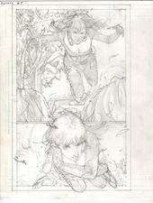 Katana #5 pg 9 Justice League Original Penciled art ALEX SANCHEZ 1st App SWAGGER