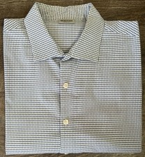 Kenneth Cole Reaction Slim Fit Men's Dress Shirt - Blue Checker 17 1/2 - 36/37