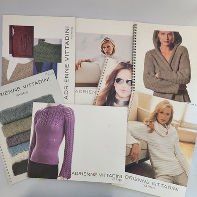 Adrienne Vittadini Yarns Knitting Pattern Booklets Lot of 7 110 Sweater Patterns