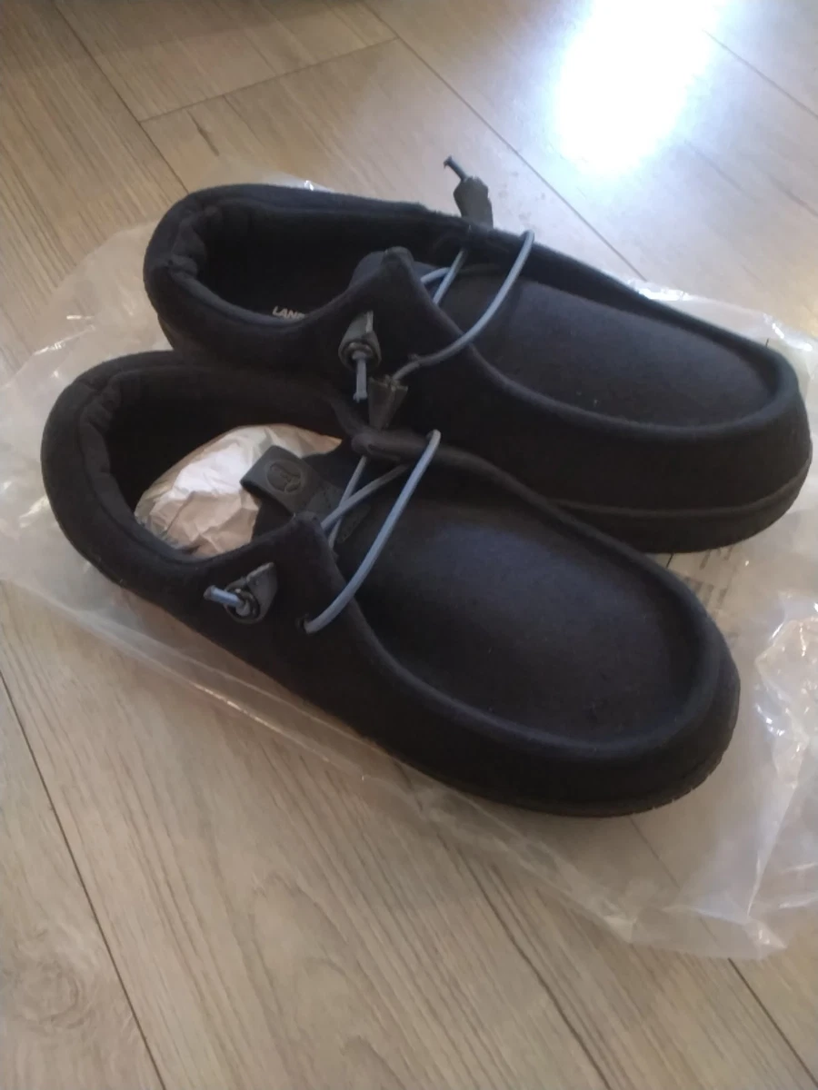 Lands End Men’s 12 outside lined hard sole puffer slippers shoes Navy Blue Lands End Men main image 4