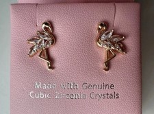 Eternity Ohrstecker Ohrringe Flamingo Gold mi...