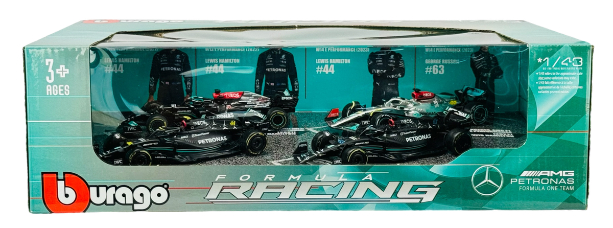 BBURAGO F1 MERCEDES AMG PETRONAS FORMULA ONE TEAM SET OF