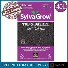 MELCOURT SYLVAGROW TUB & BASKET COMPOST SOIL 100% PEAT FREE 40L WATER RETENTIVE 0.40 per litre
