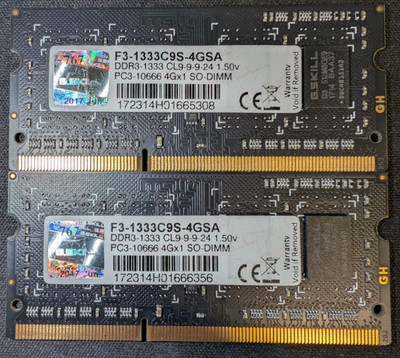 DDR3 PC3-10600 1333mhz - sodimm - Laptop RAM - 4gb - G. Skill