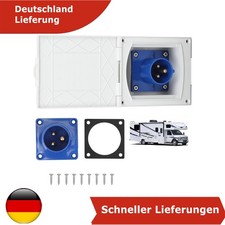 Einbausteckdose 16A 3 poli 220V Wohnwagen Caravan weiß Wohnmobil 220-240V 3pin